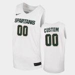 Youth Custom Michigan State Spartans #00 Nike NCAA 2020-21 White Authentic College Stitched Basketball Jersey YN50M20BQ